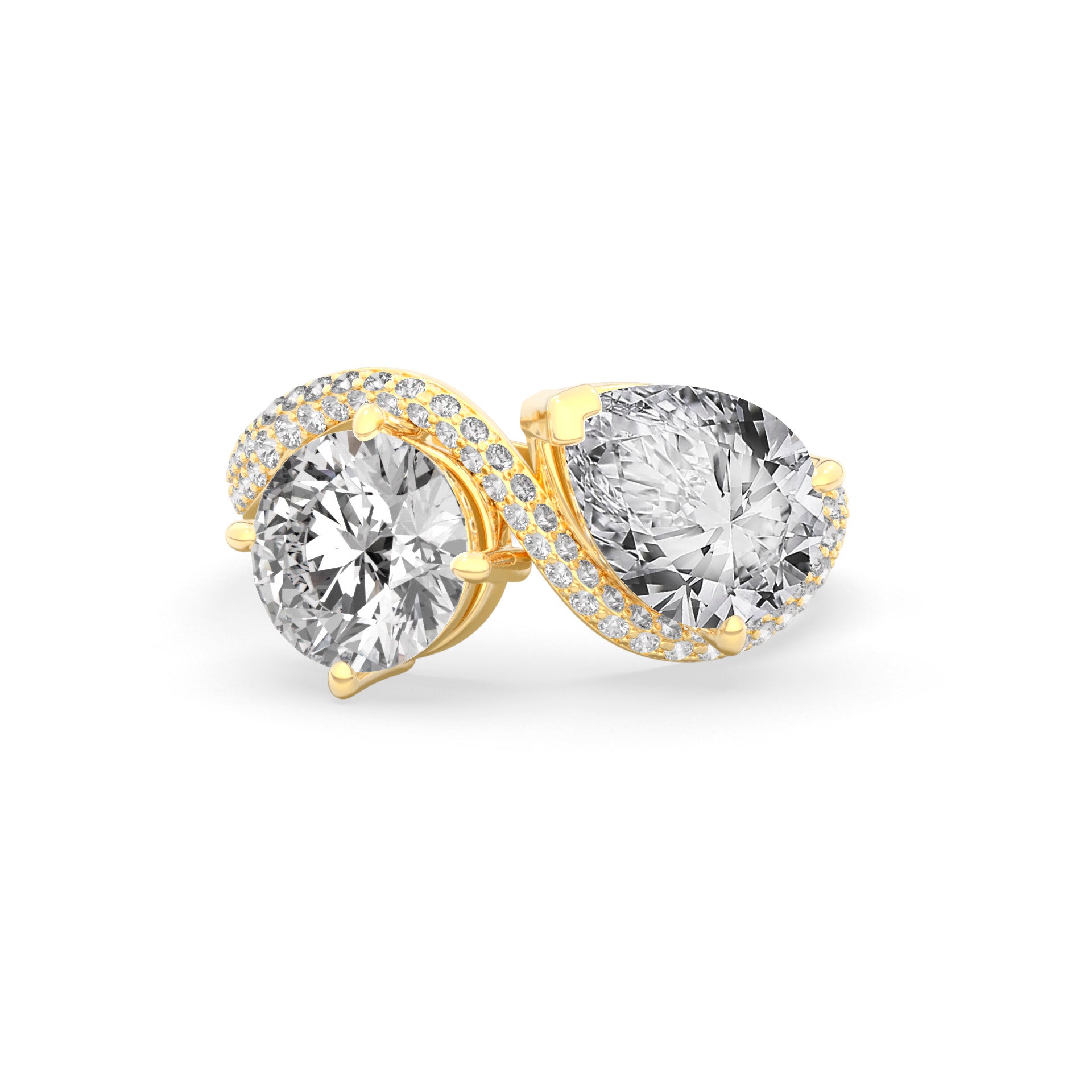 Rosa Two Stone Ring Pavé