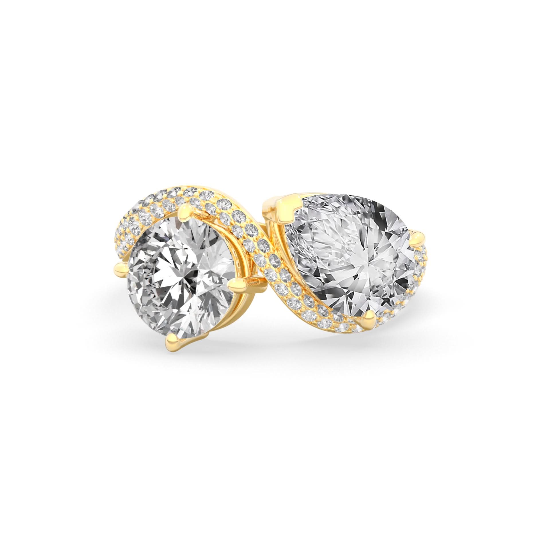 Rosa Two Stone Ring Pavé - Arter Jewelry