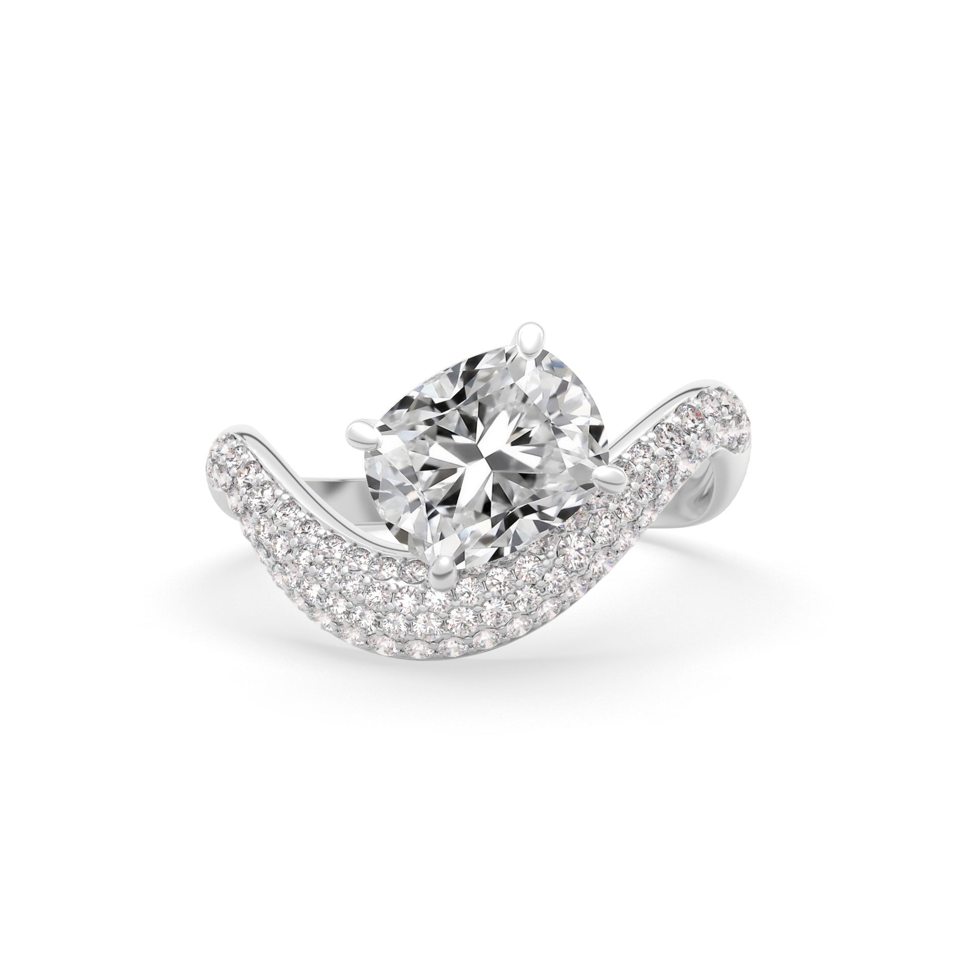 Rosa Cushion Ring Pavé