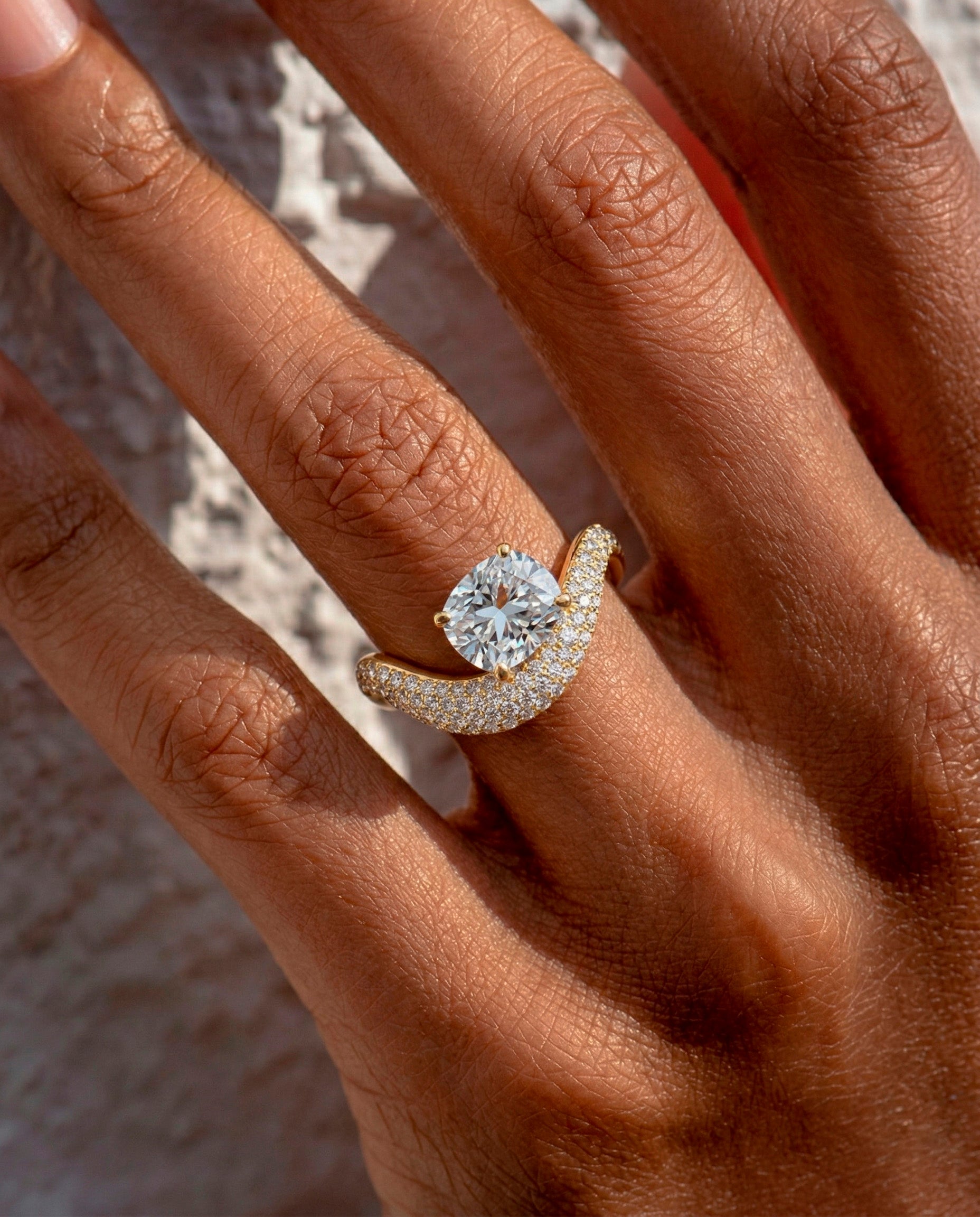 Rosa Cushion Ring Pavé - Arter Jewelry