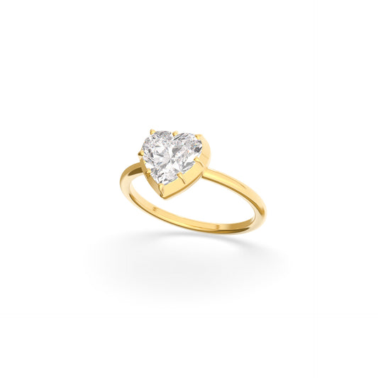 Button Back Ring Heart - Arter Jewelry