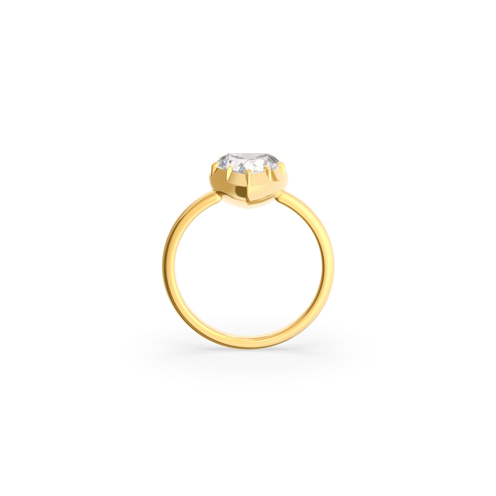 Button Back Ring Heart