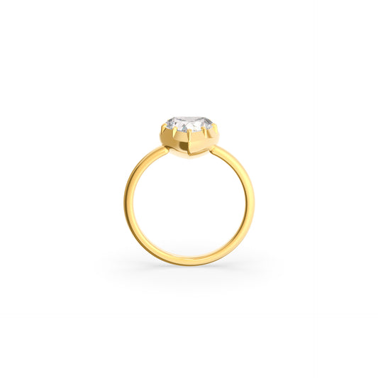 Button Back Ring Heart - Arter Jewelry