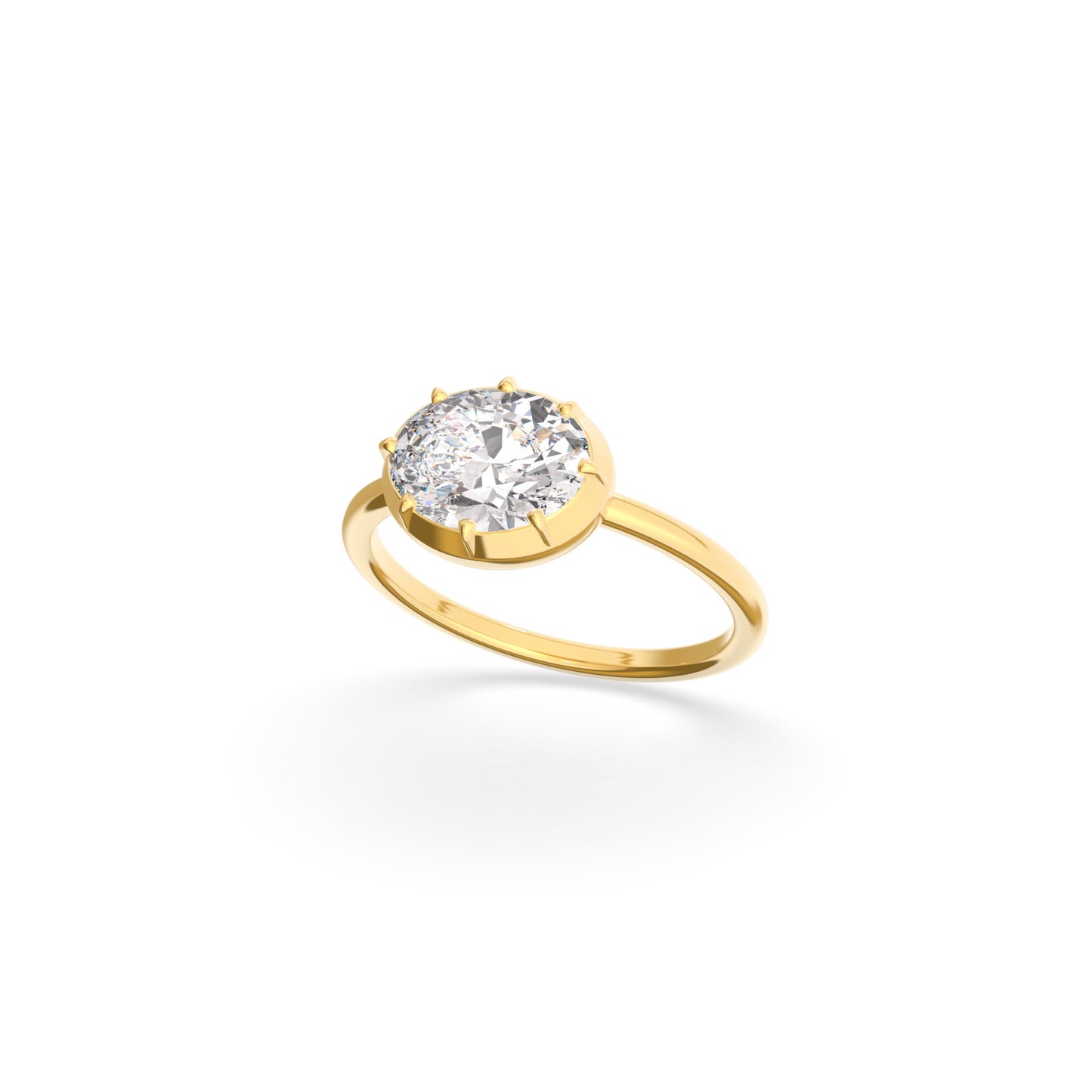 Button Back Ring Oval - Arter Jewelry