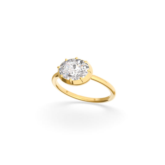 Button Back Ring Oval - Arter Jewelry