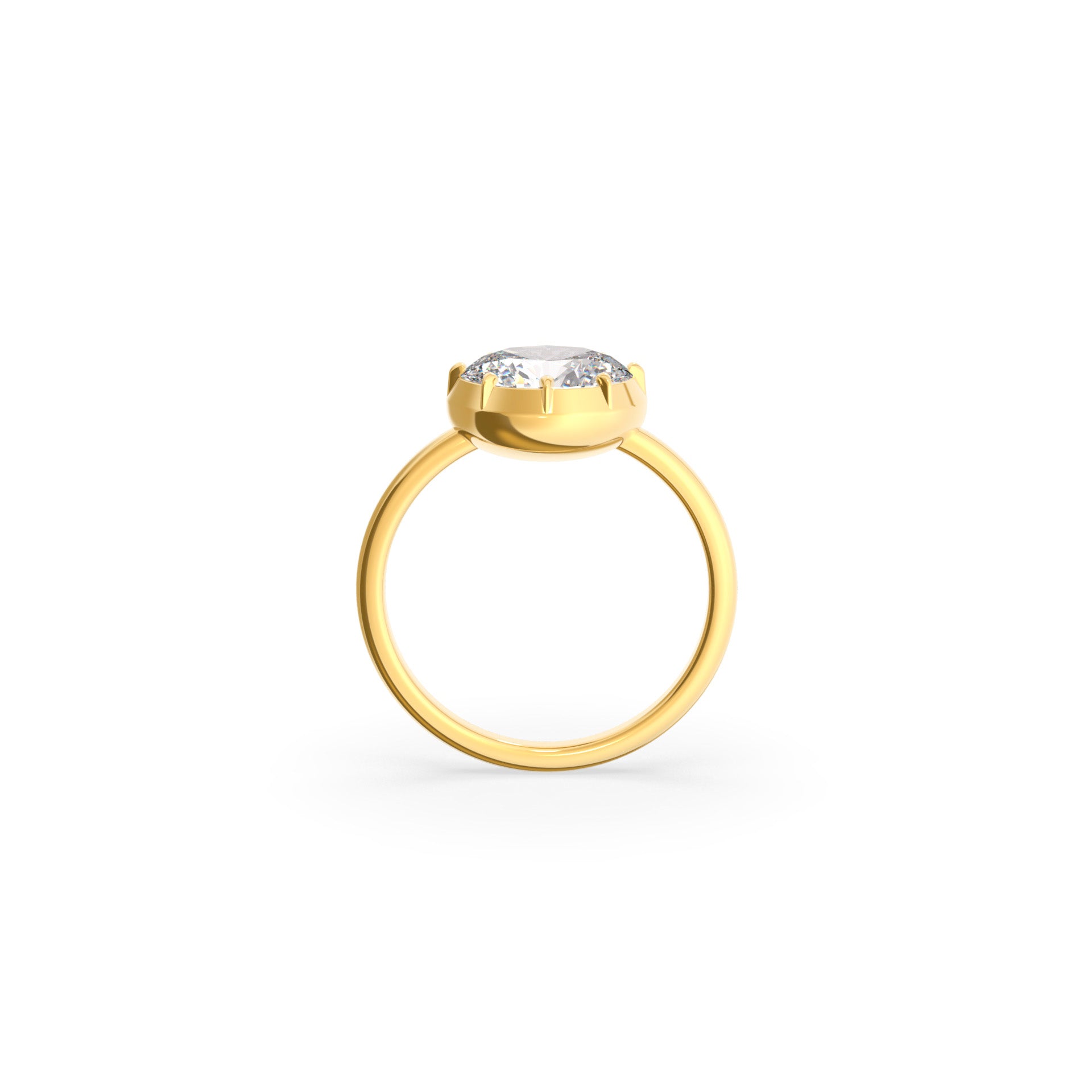 Button Back Ring Oval - Arter Jewelry