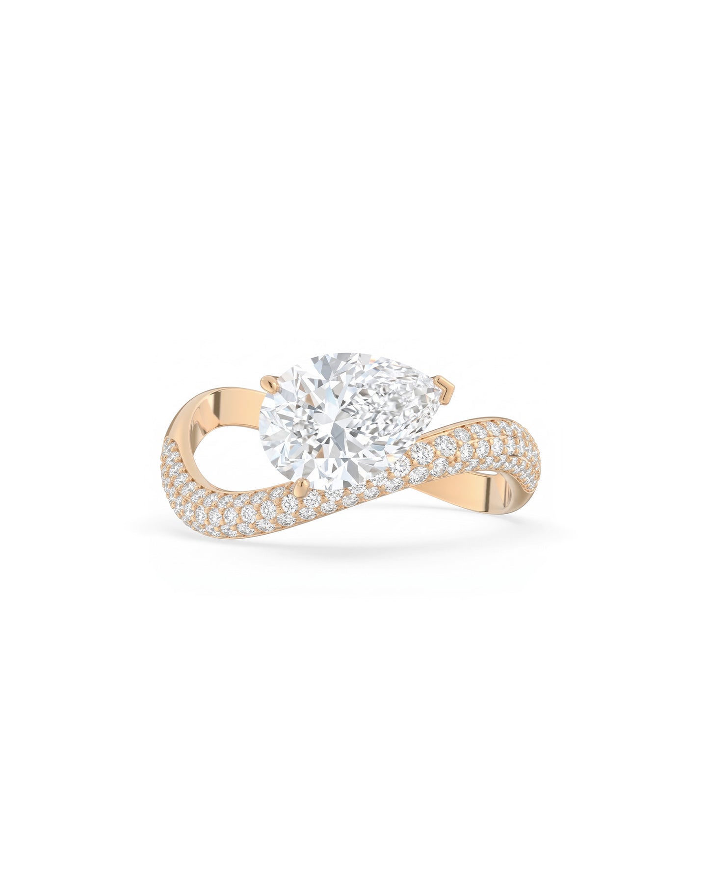 Rosa Pear Ring Pavé - Arter Jewelry