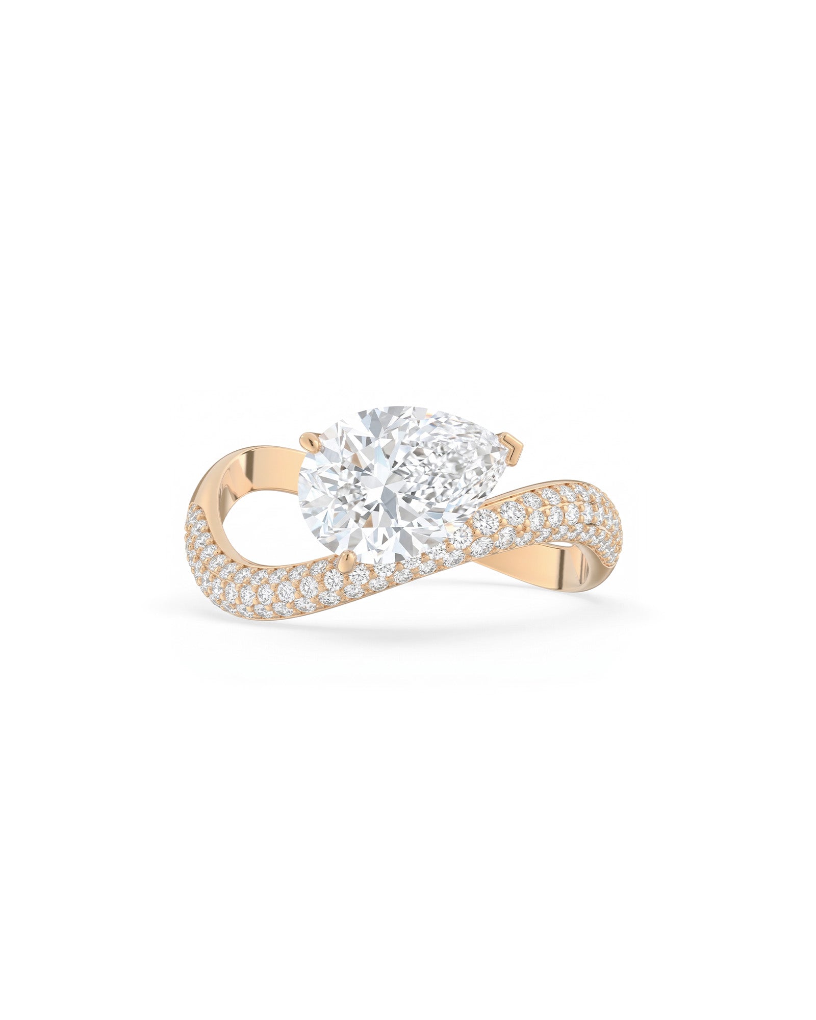 Rosa Pear Ring Pavé - Arter Jewelry