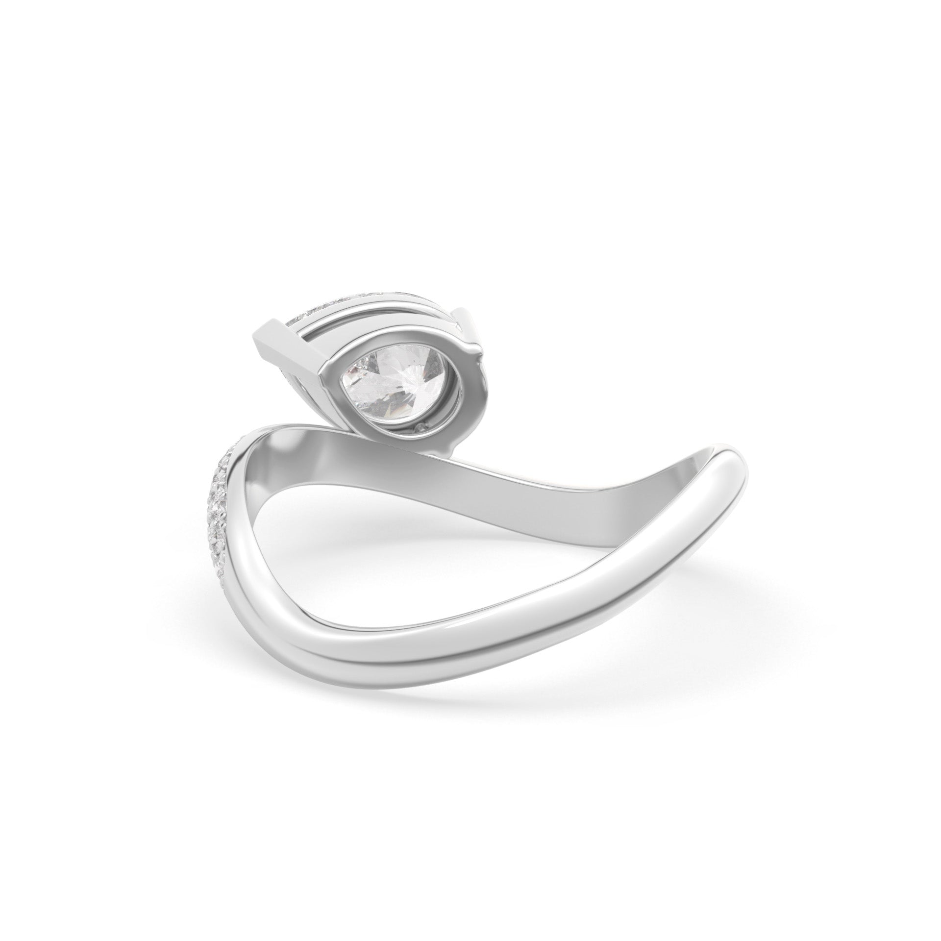 Rosa Pear Ring Pavé