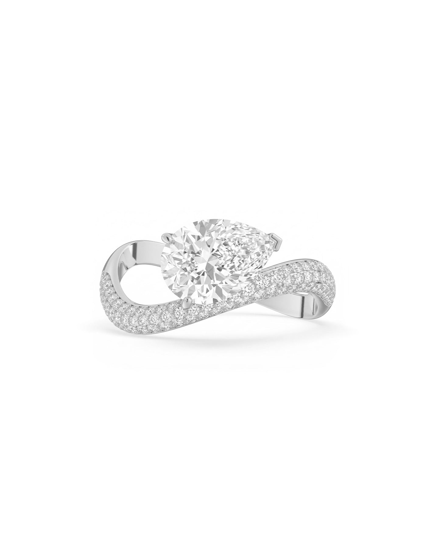 Rosa Pear Ring Pavé - Arter Jewelry