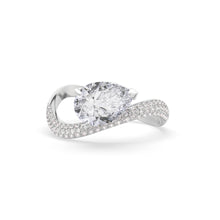 Load image into Gallery viewer, Rosa Pear Ring Pavé

