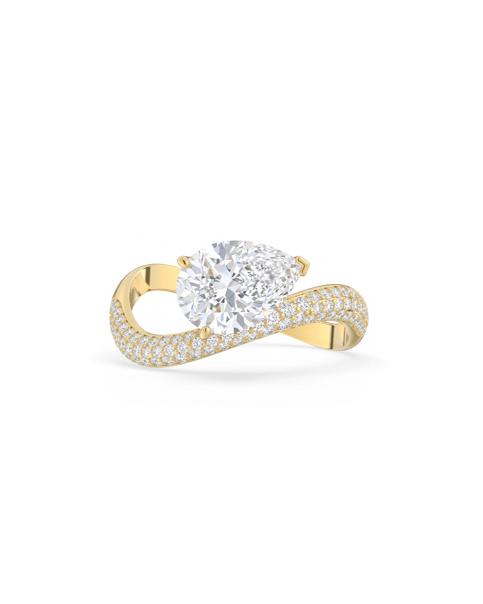 Rosa Pear Ring Pavé - Arter Jewelry