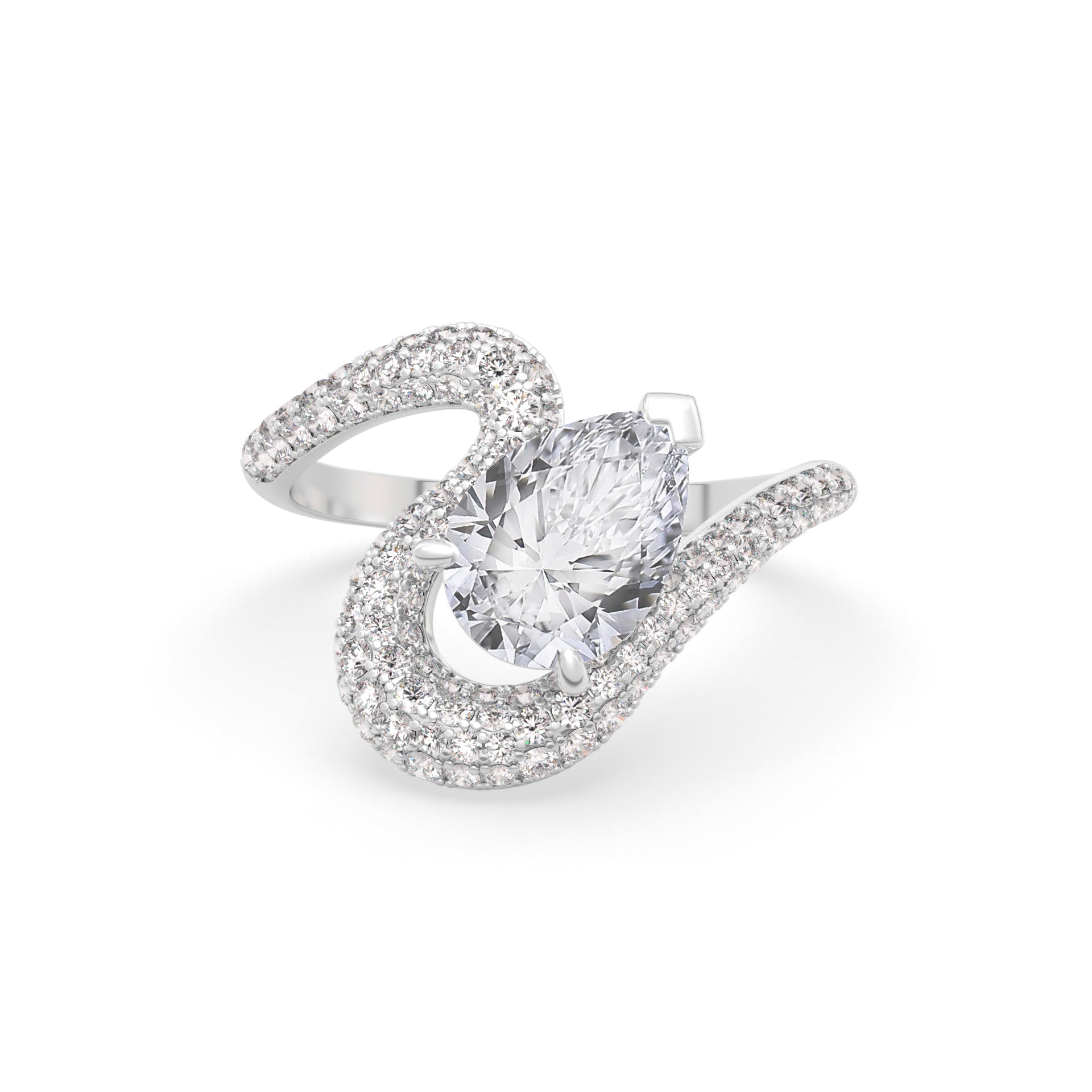 Ada Pear Ring Pavé