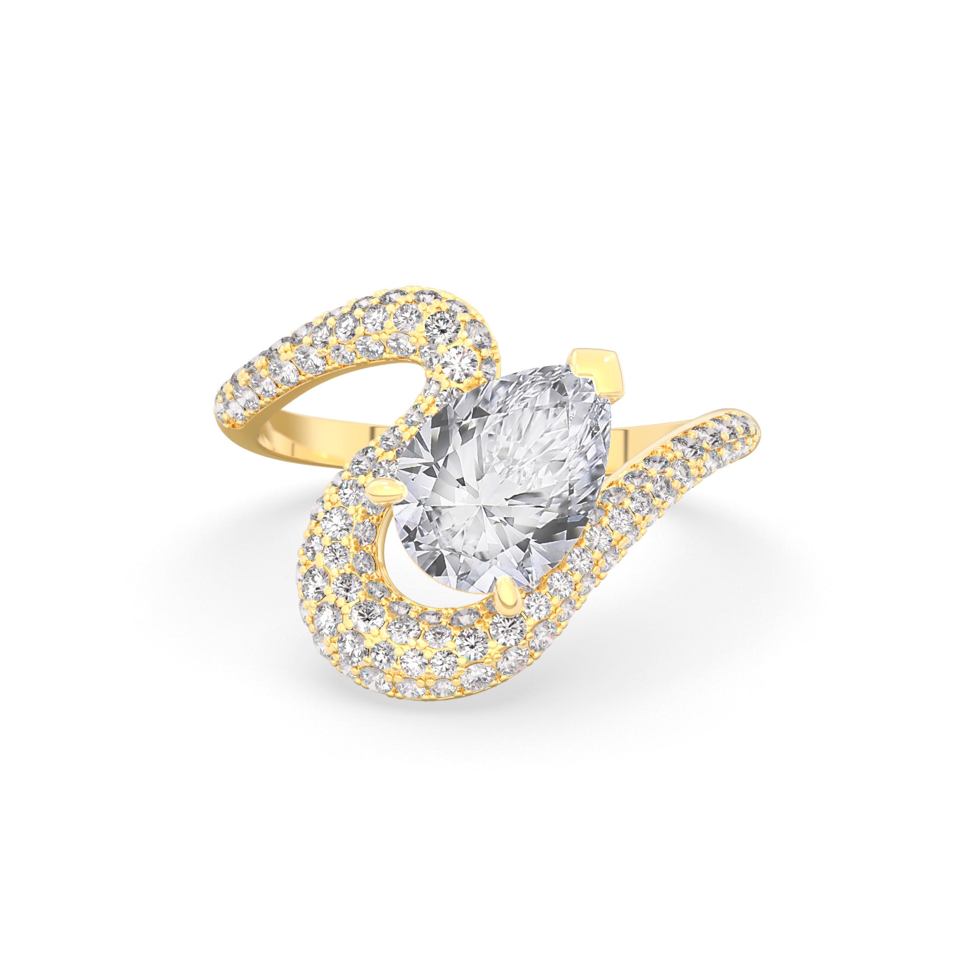 Ada Pear Ring Pavé