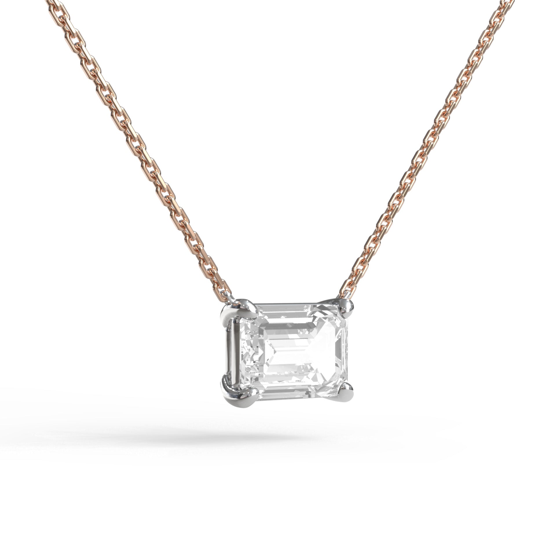 Single Emerald Cut Necklace - Arter Jewelry