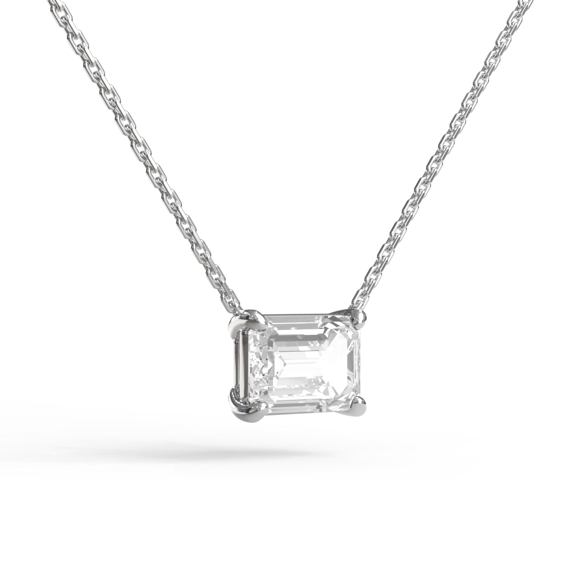 Single Emerald Cut Necklace - Arter Jewelry