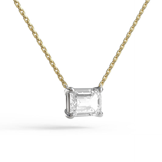 Single Emerald Cut Necklace - Arter Jewelry