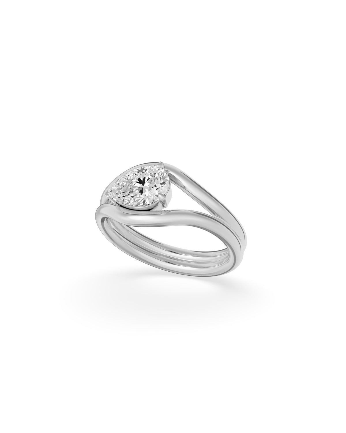 Rafaela Ring - Pear Cut in white gold