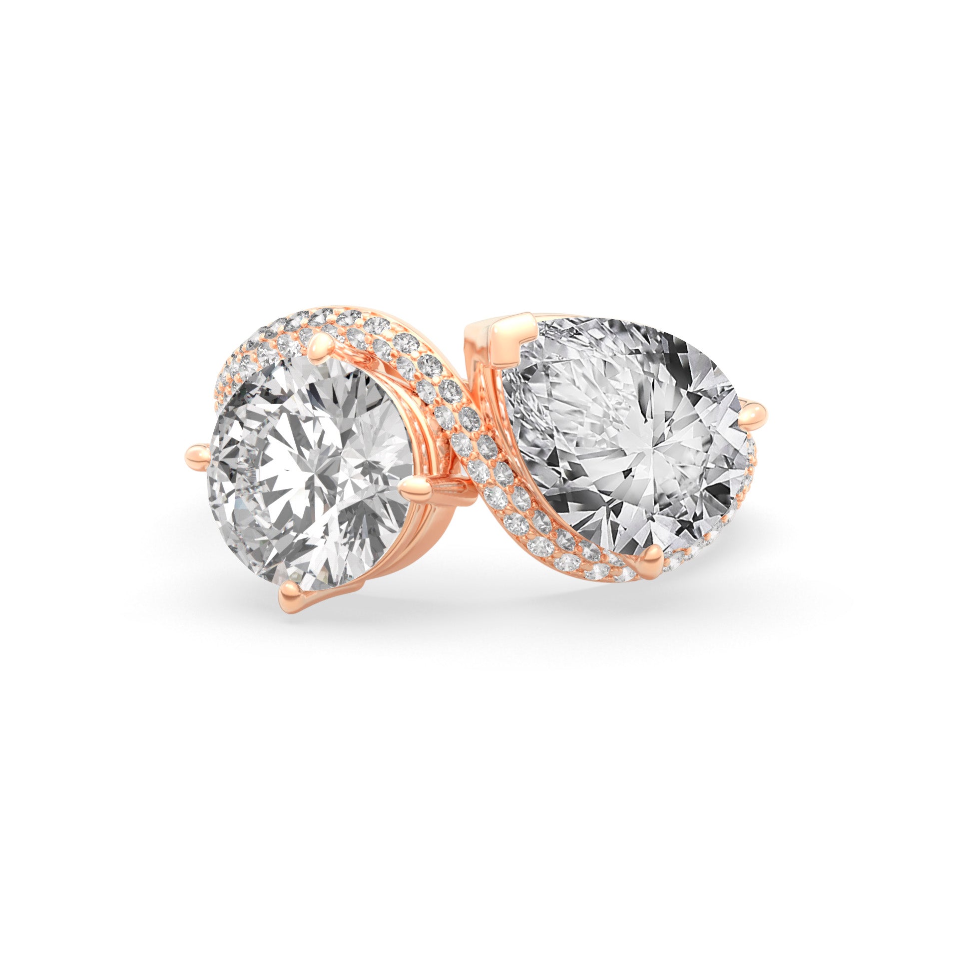 Rosa Two Stone Ring Pavé