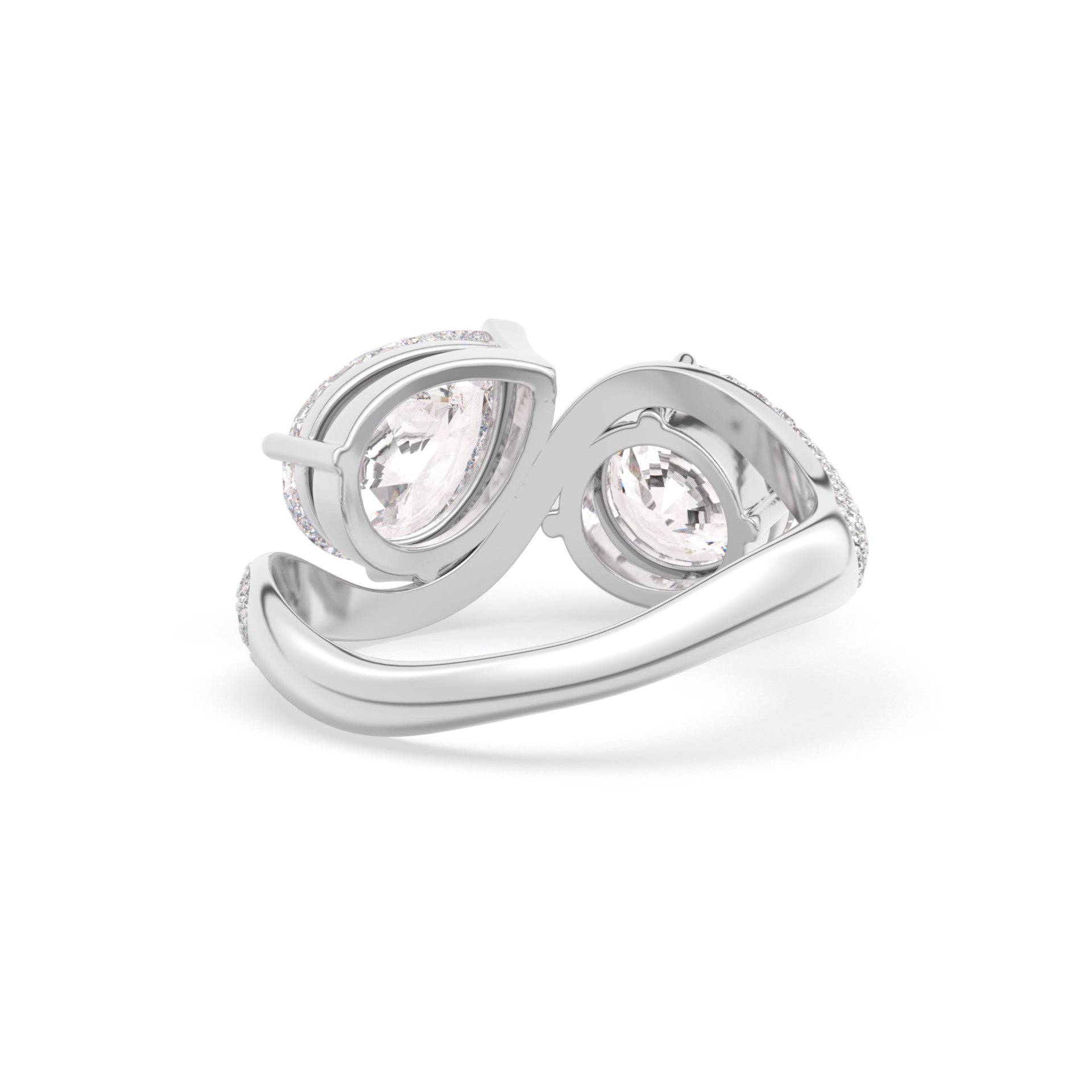 Rosa Two Stone Ring Pavé