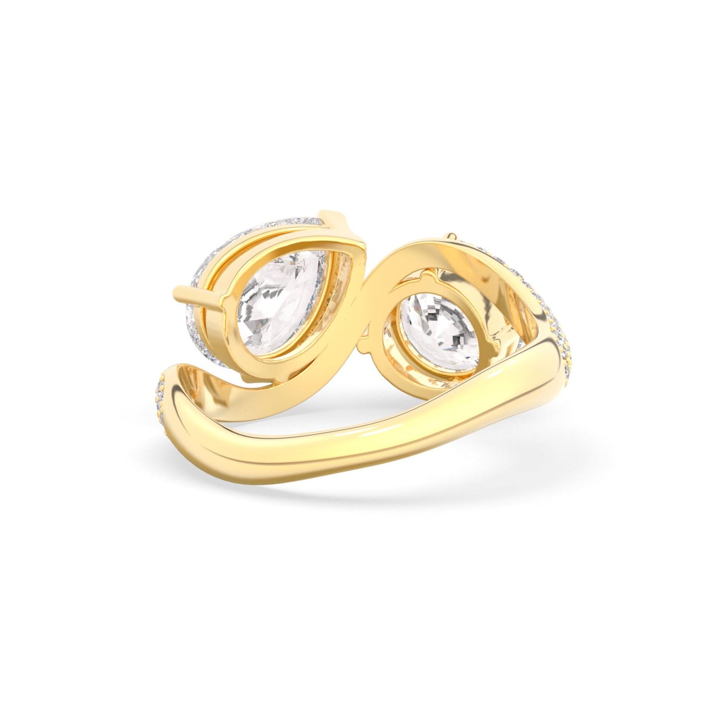 Rosa Two Stone Ring Pavé - Arter Jewelry