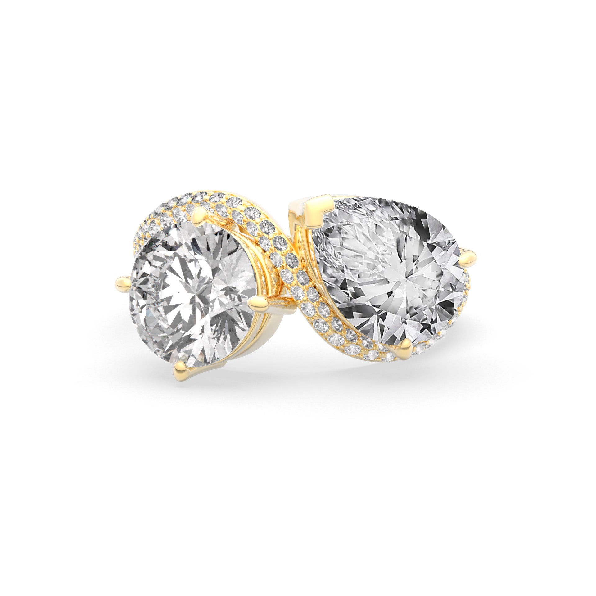 Rosa Two Stone Ring Pavé