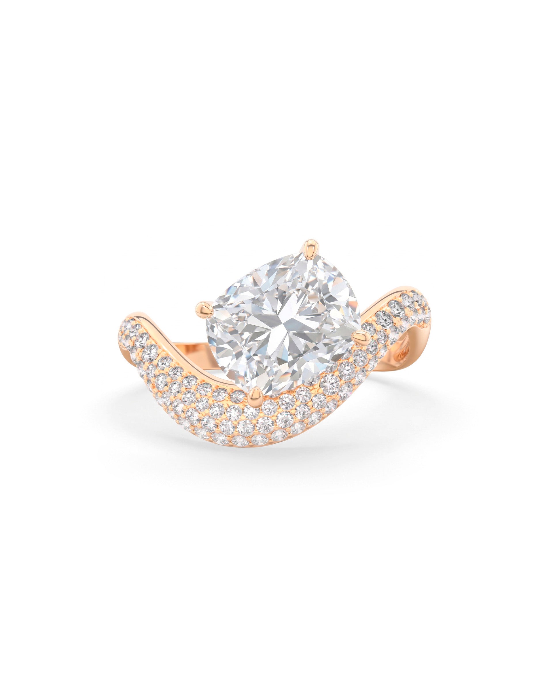 Rosa Cushion Ring Pavé - Arter Jewelry