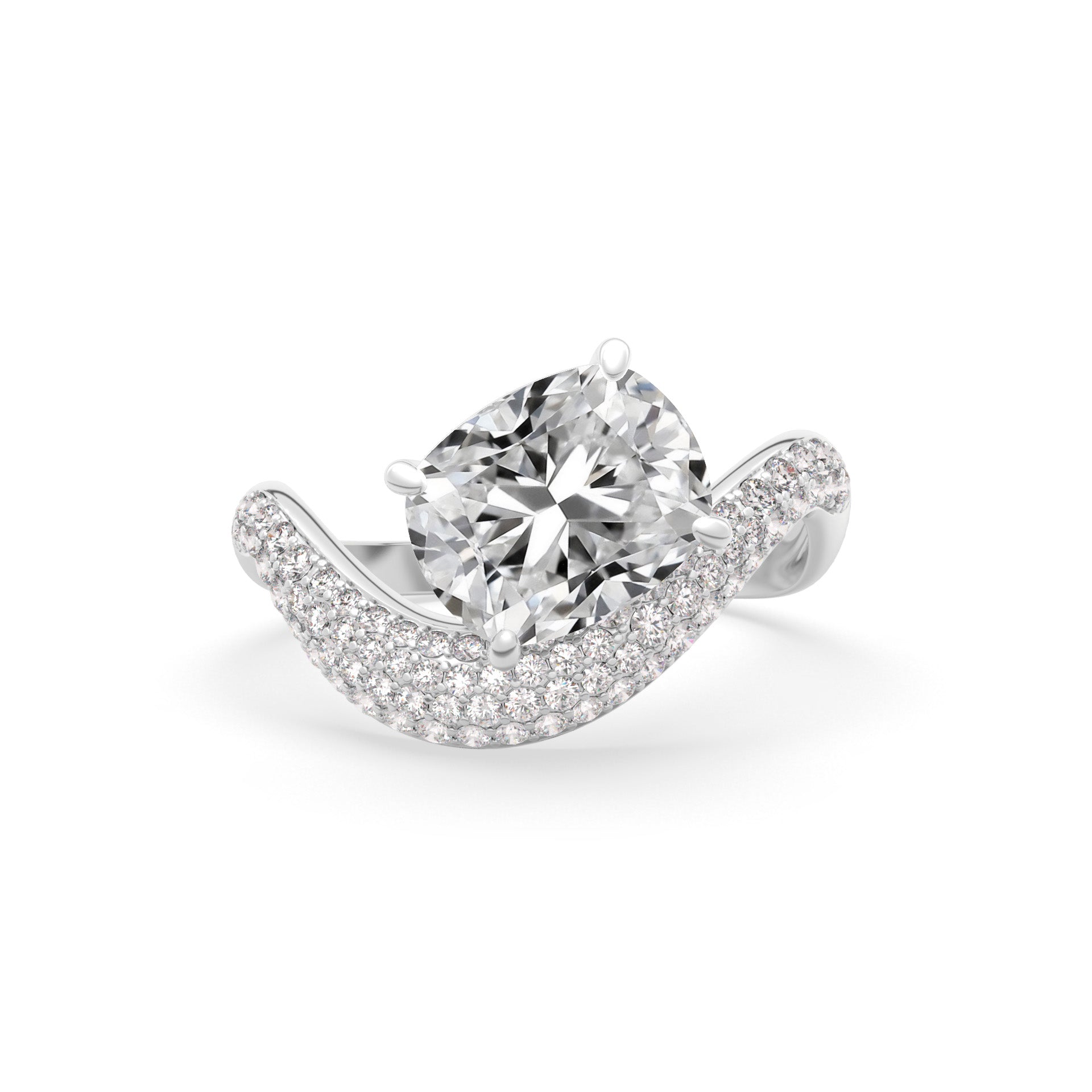 Rosa Cushion Ring Pavé