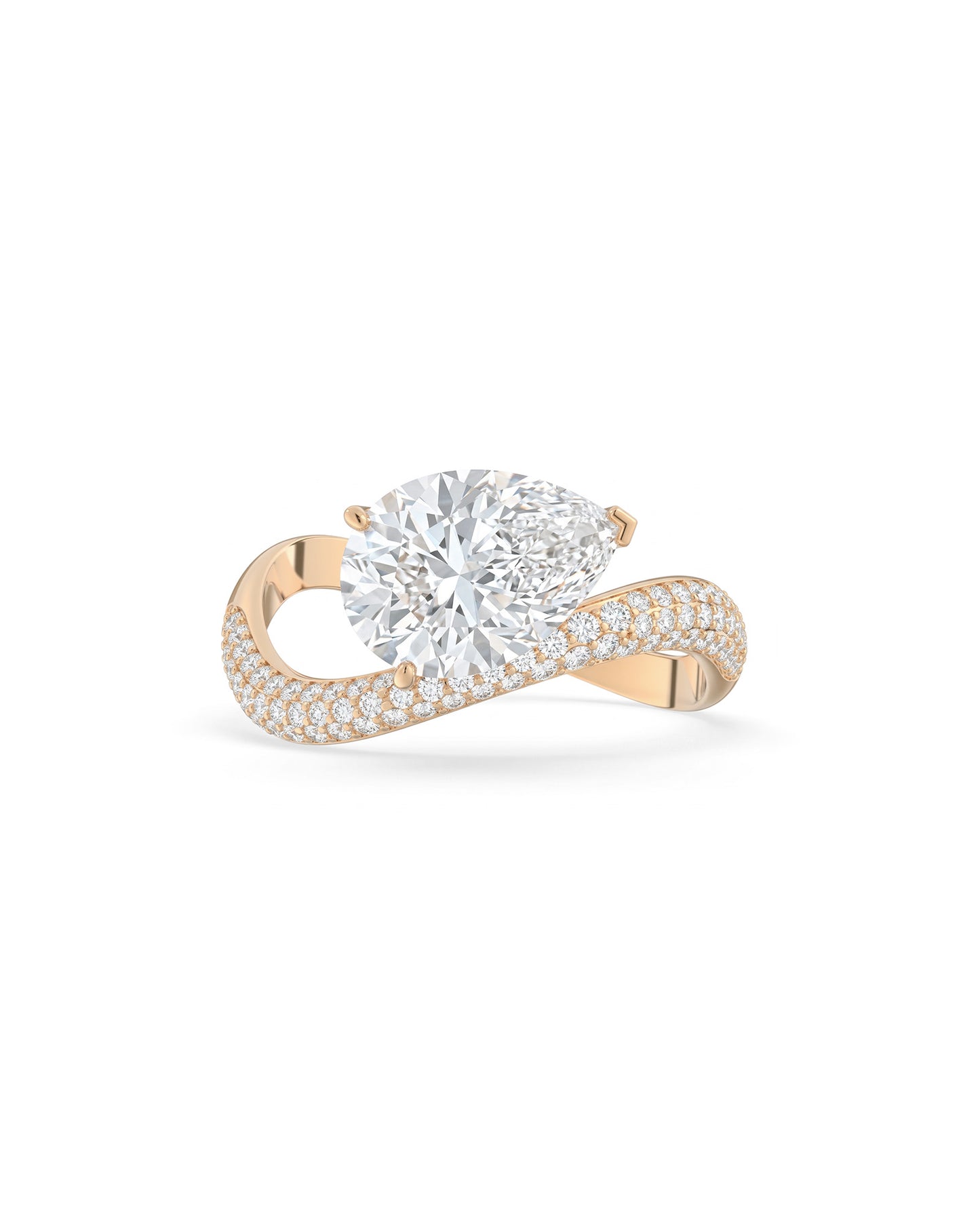 Rosa Pear Ring Pavé - Arter Jewelry