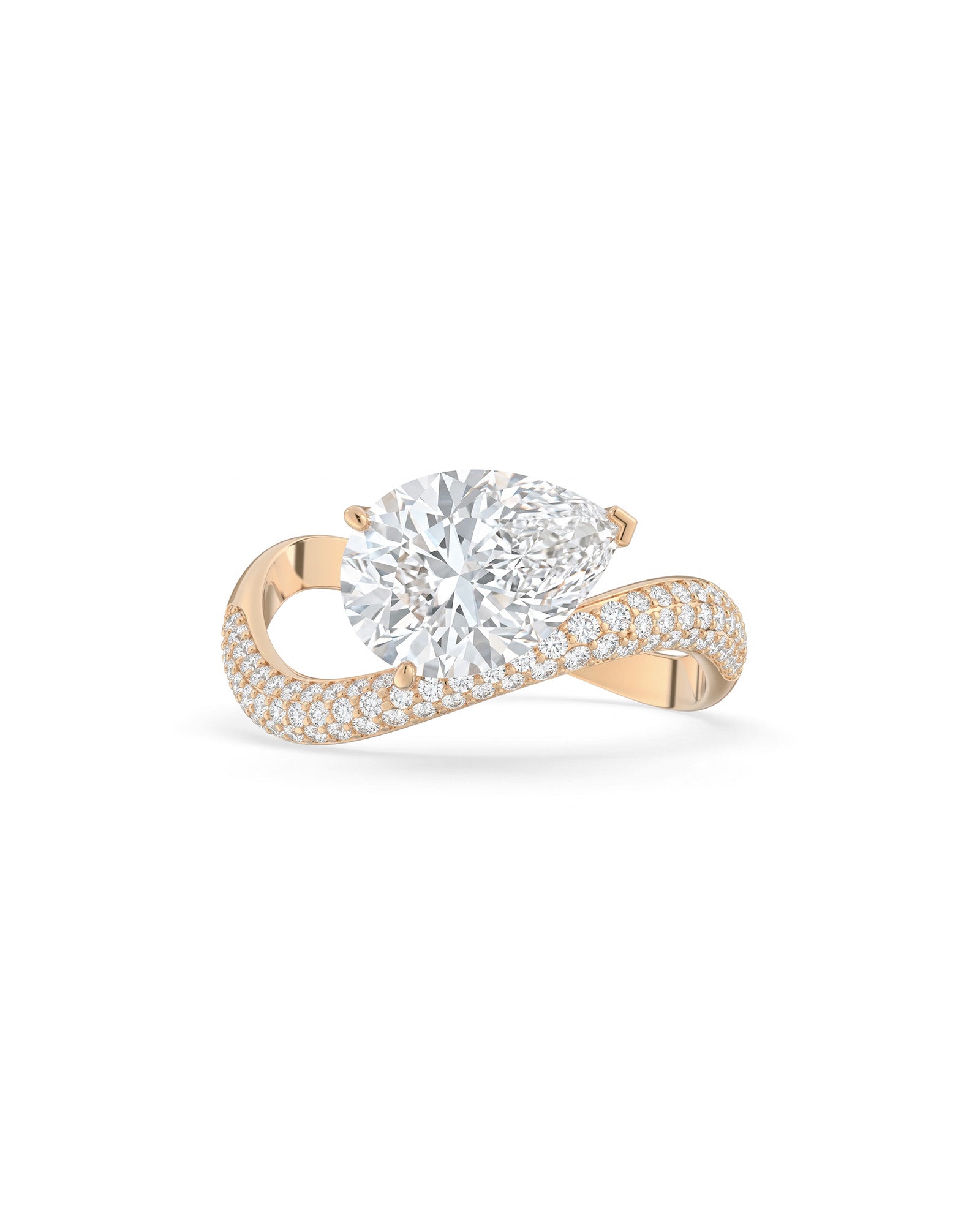Rosa Pear Ring Pavé - Arter Jewelry