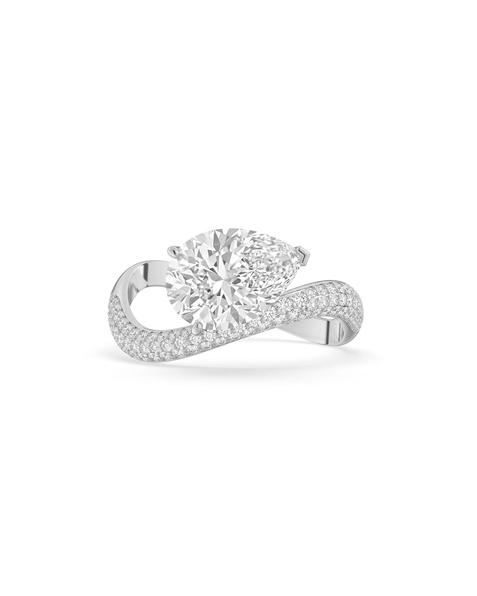 Rosa Pear Ring Pavé - Arter Jewelry