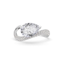 Load image into Gallery viewer, Rosa Pear Ring Pavé
