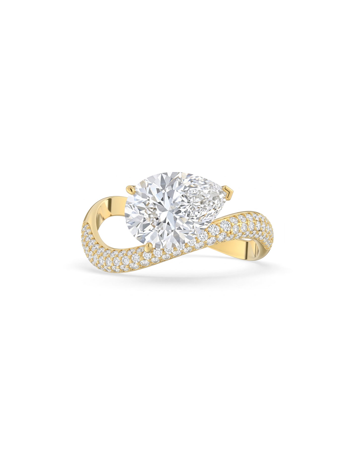 Rosa Pear Ring Pavé - Arter Jewelry
