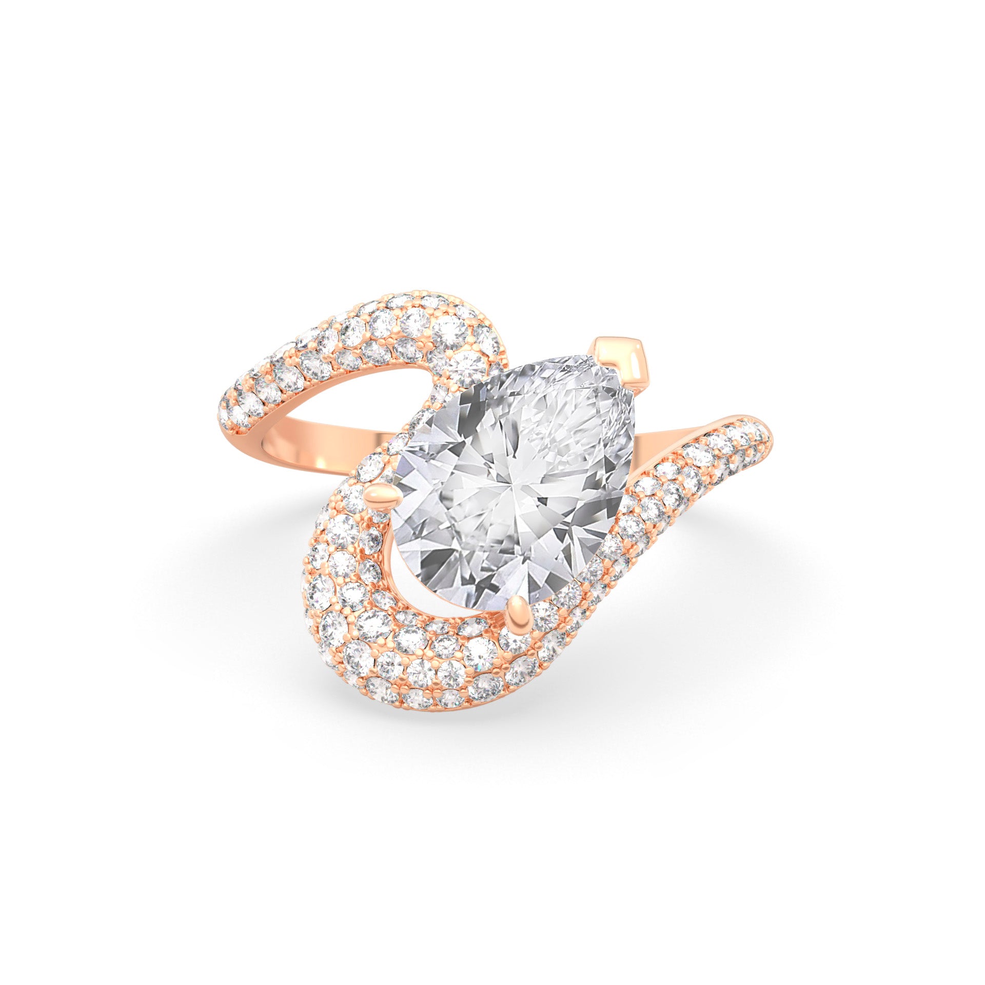 Ada Pear Ring Pavé