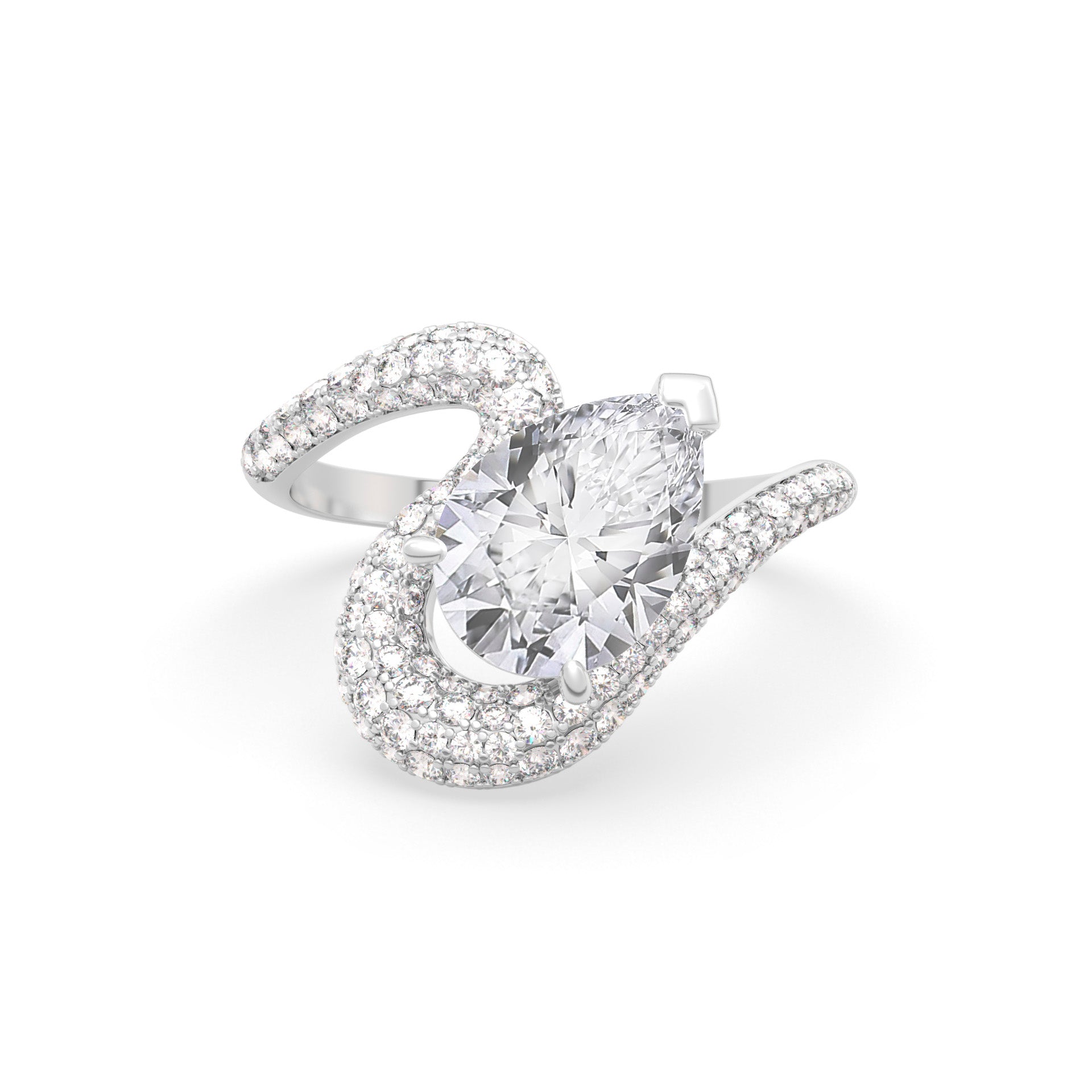 Ada Pear Ring Pavé