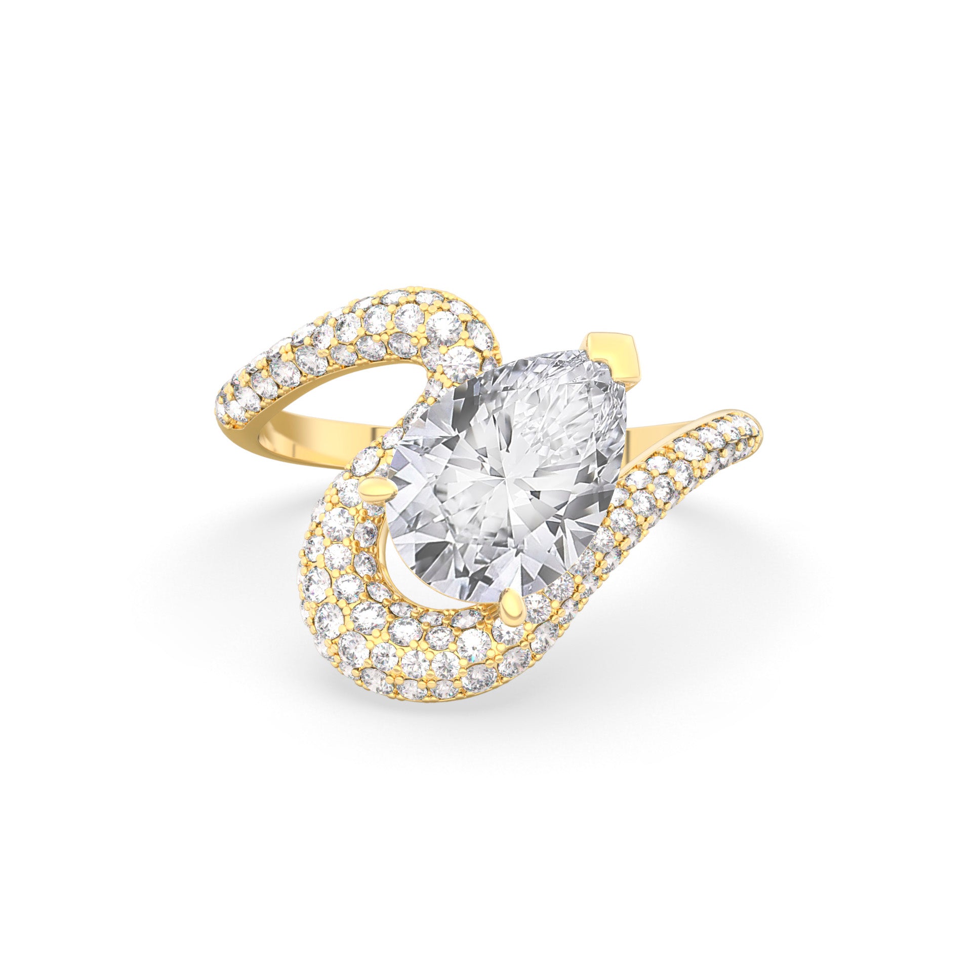 Ada Pear Ring Pavé