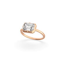 Load image into Gallery viewer, Button Back Ring Emerald Cut
