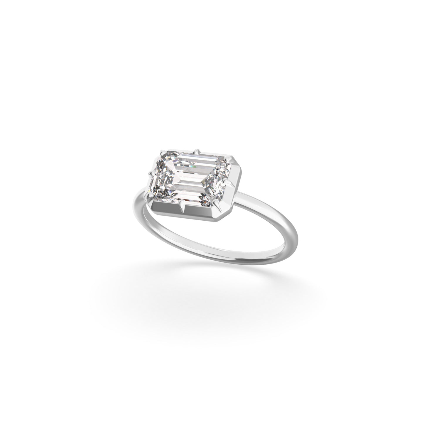 Button Back Ring Emerald Cut - Arter Jewelry