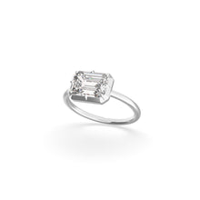 Load image into Gallery viewer, Button Back Ring Emerald Cut
