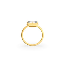 Load image into Gallery viewer, Button Back Ring Emerald Cut
