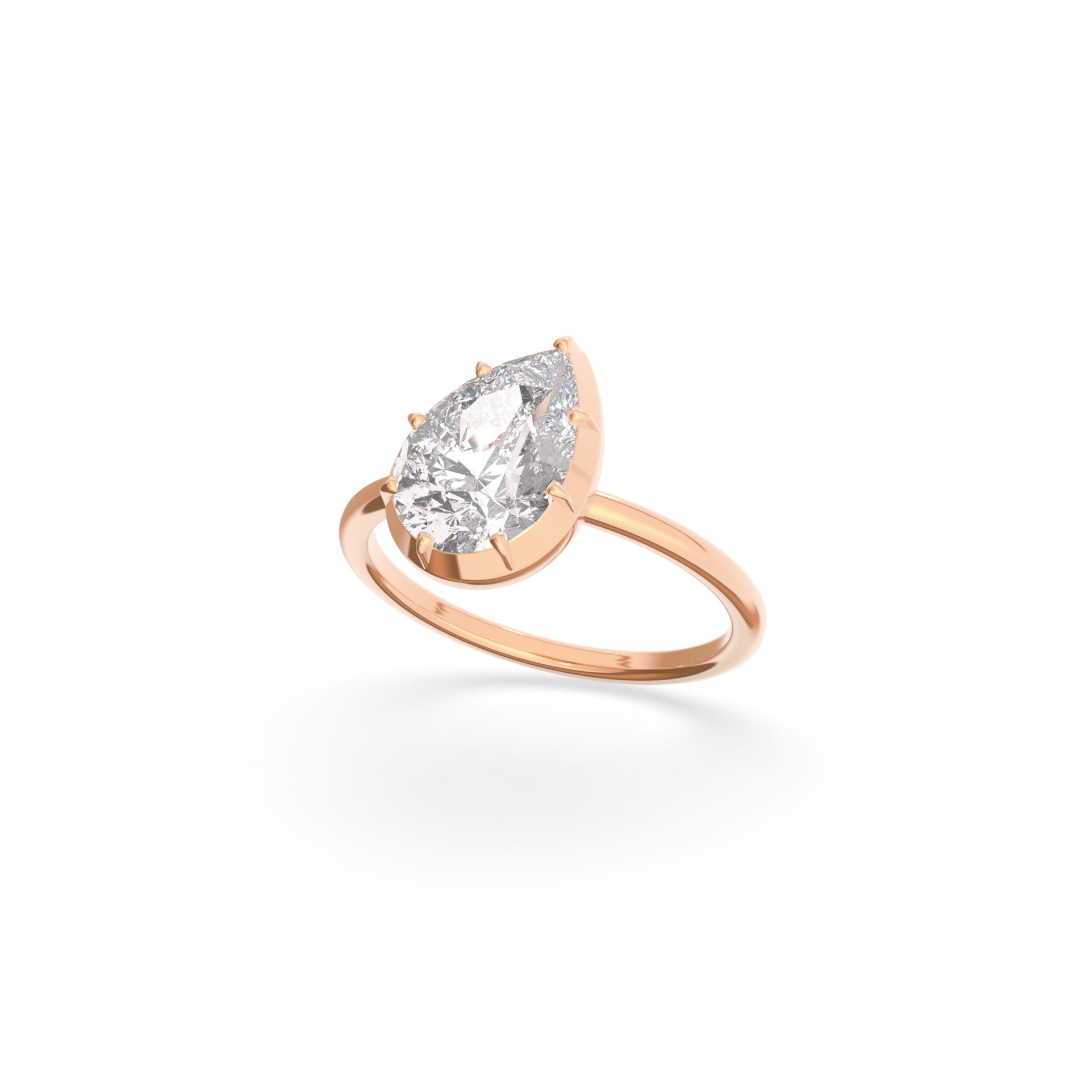 Button Back Ring Pear