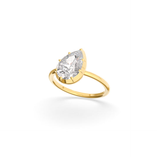 Button Back Ring Pear - Arter Jewelry