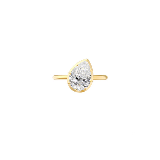 Button Back Ring Pear - Arter Jewelry