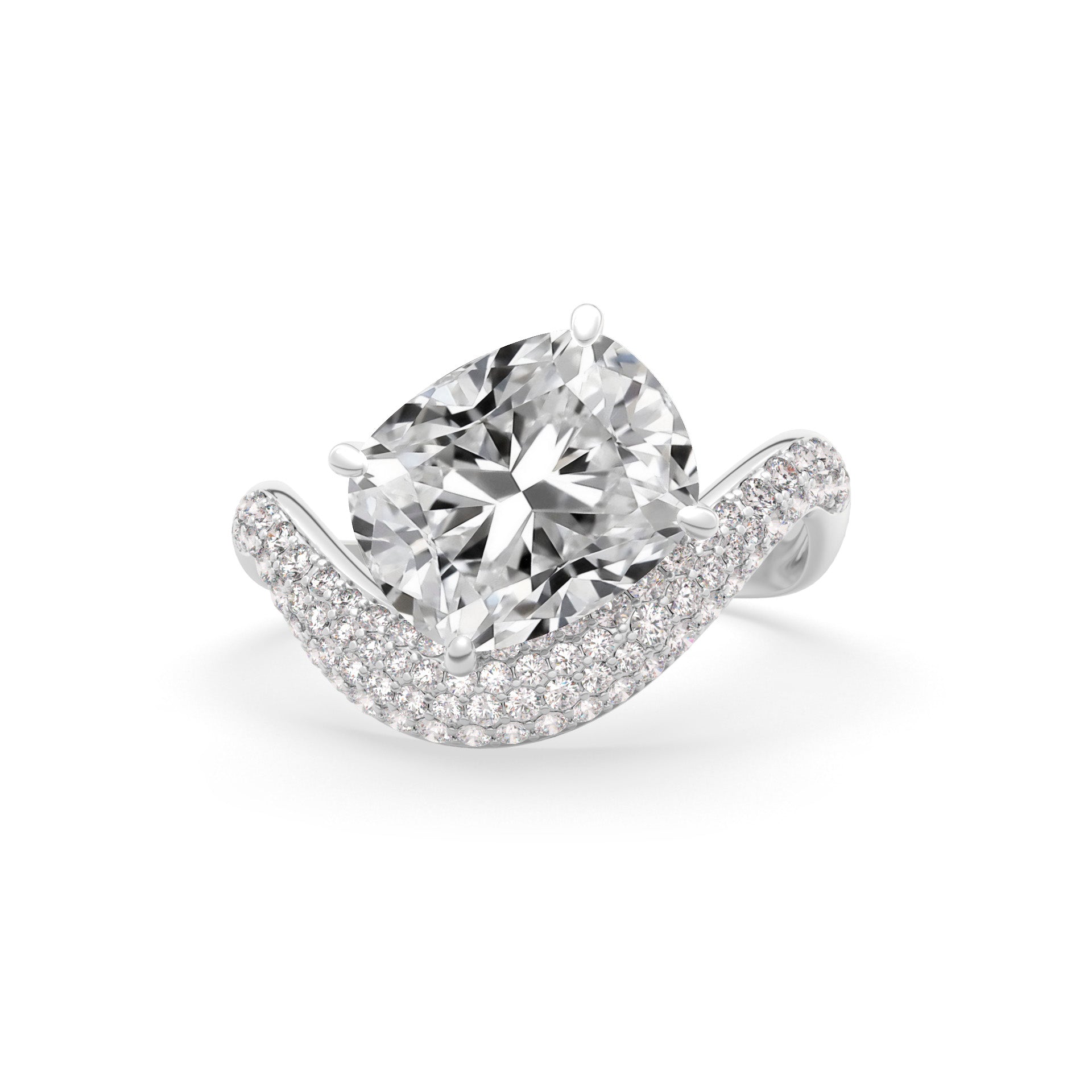 Rosa Cushion Ring Pavé