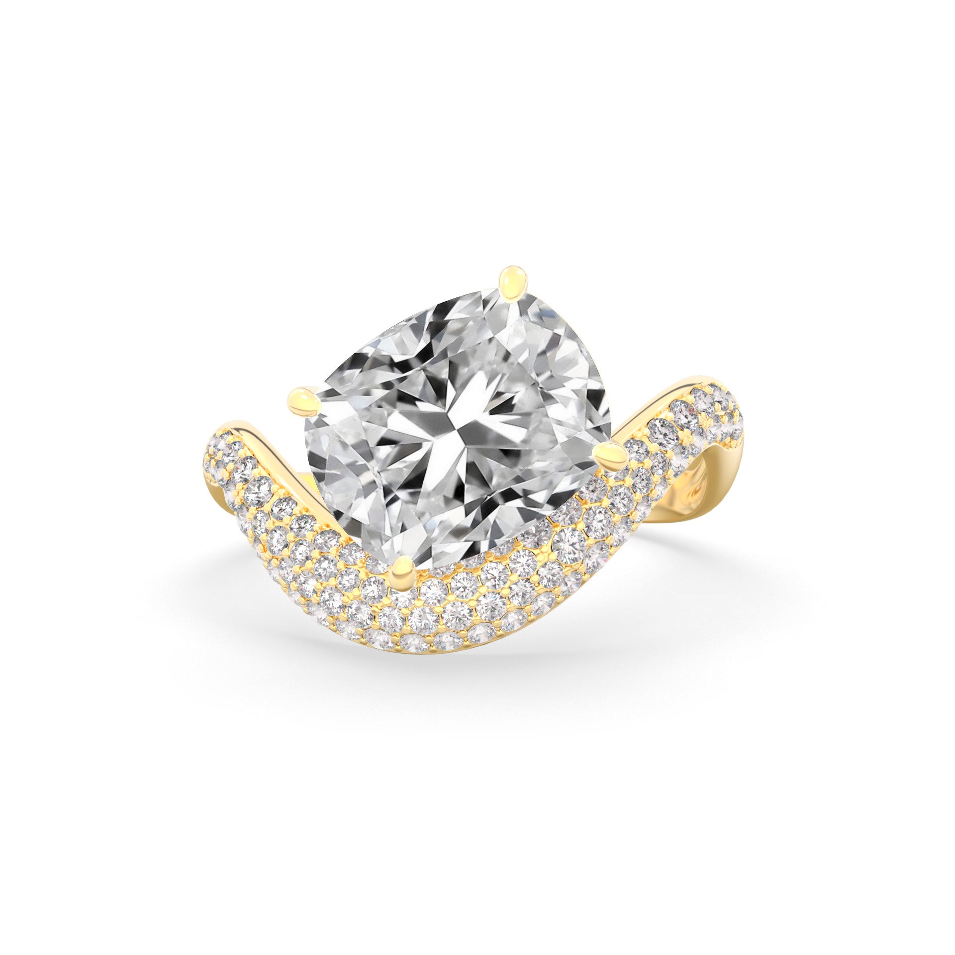 Rosa Cushion Ring Pavé
