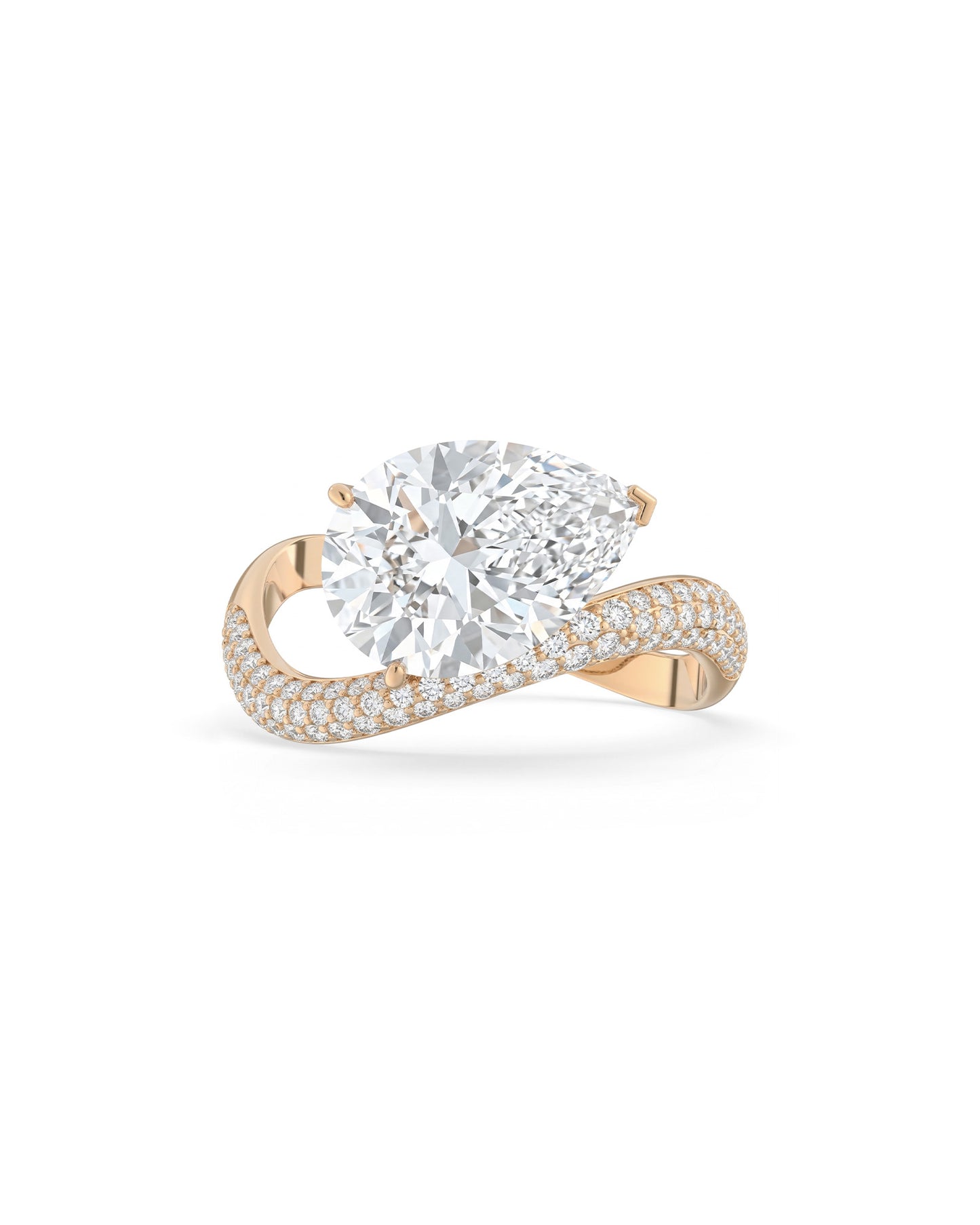 Rosa Pear Ring Pavé - Arter Jewelry