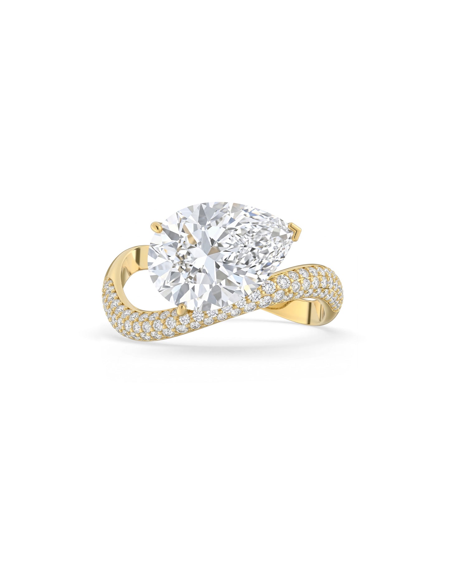 Rosa Pear Ring Pavé - Arter Jewelry