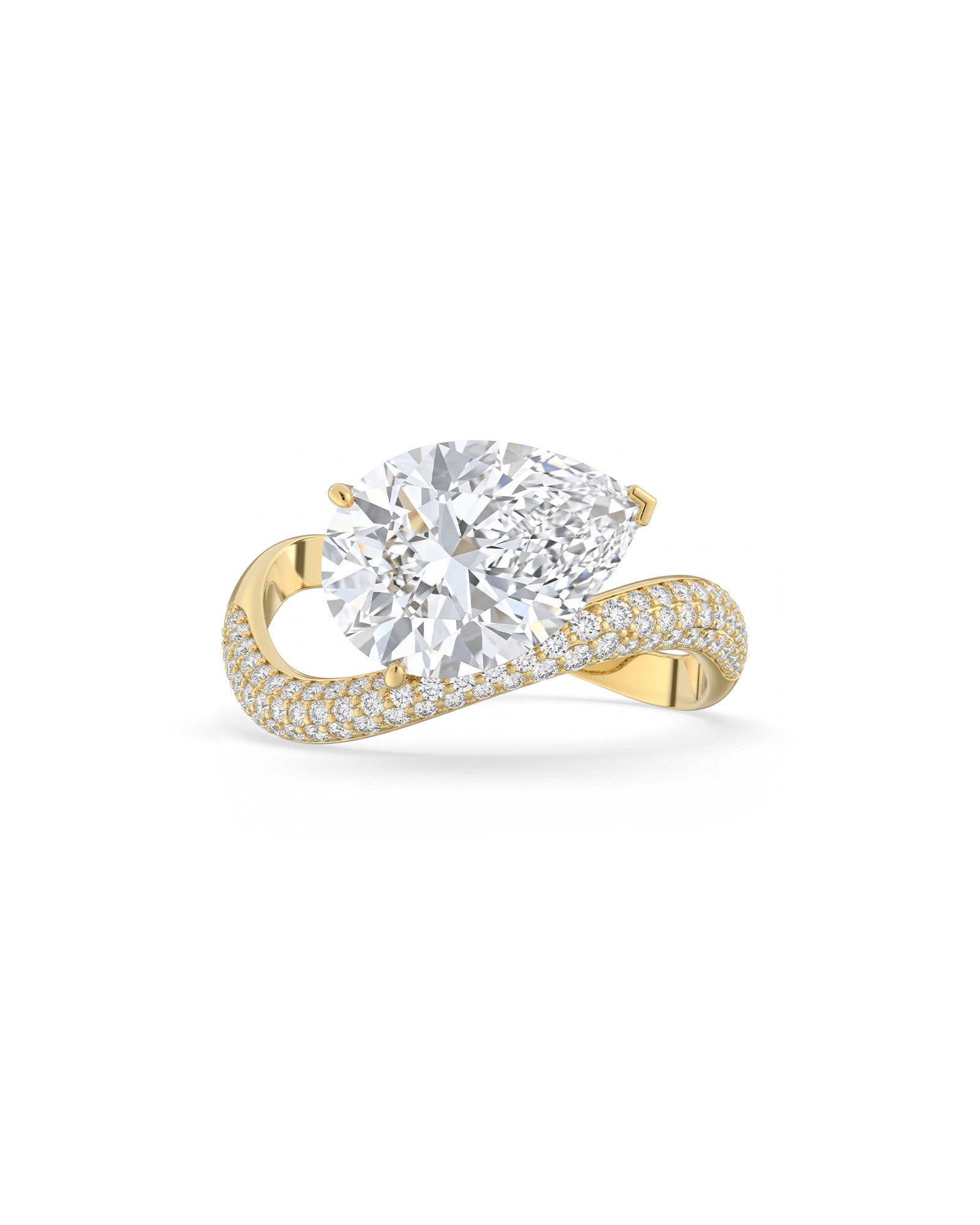 Rosa Pear Ring Pavé - Arter Jewelry