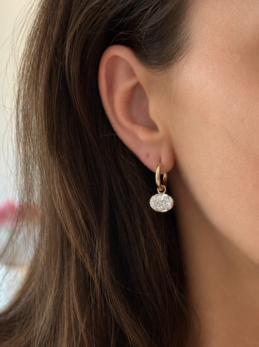 Oval Drop Earrings