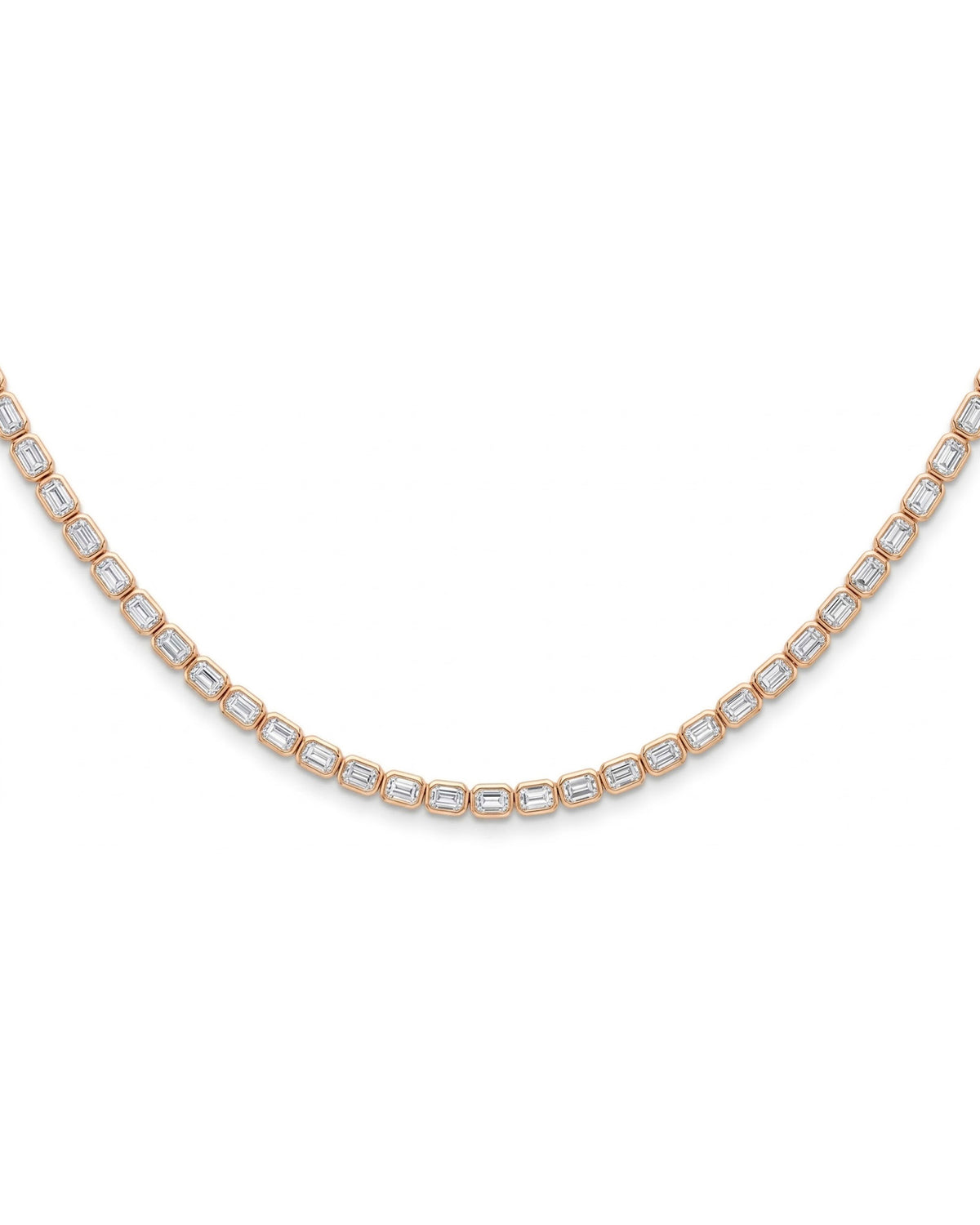 Horizontal Emerald Tennis Necklace - 0.15ct